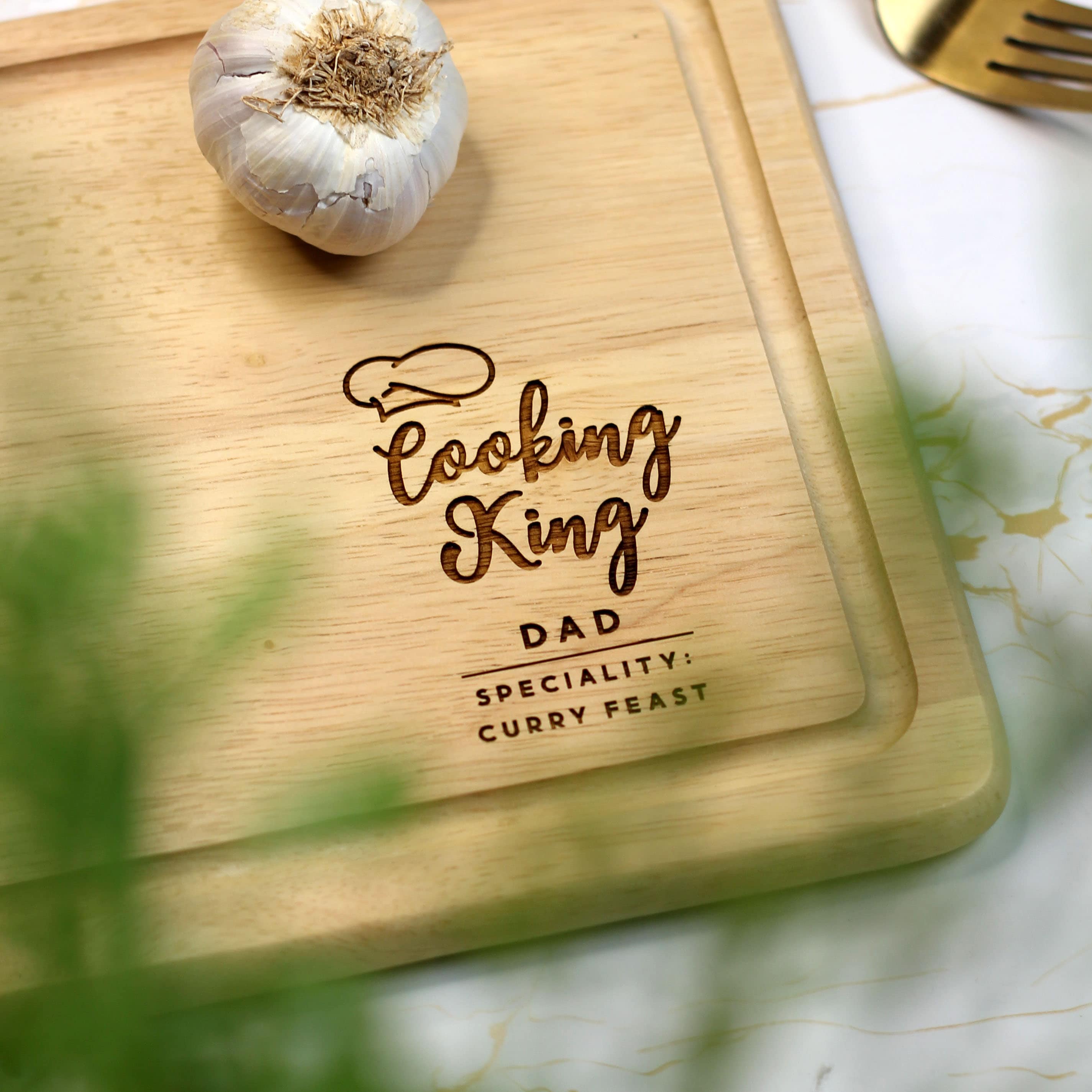 Cooking King Personalised Wooden Chopping Board, Cutting Serving Board ...