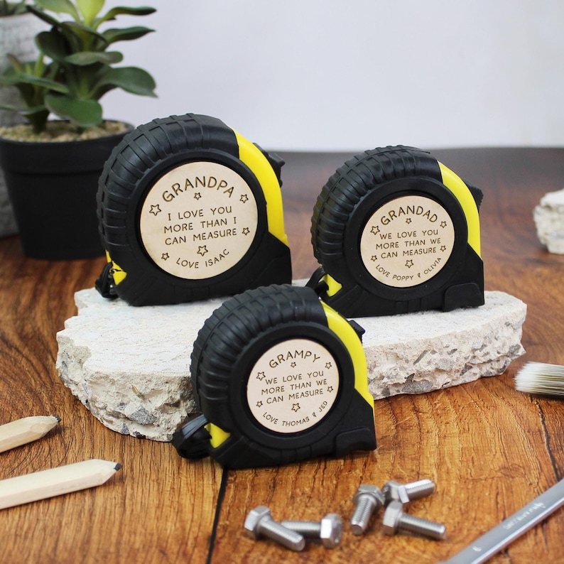 Personalised Grandad 3M 5M 7.5M Tape Measure | Grandad DIY Tool | Father's Day Gift for Him, Grandad, Dad | I Love You More Than Can Measure