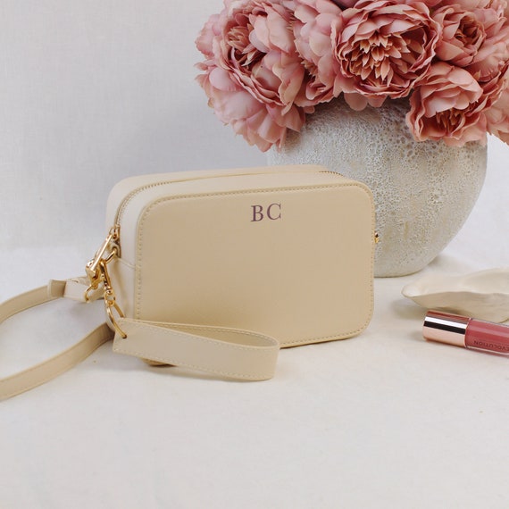 ショルダーバッグ・ポシェット LEATHER SHOULDER BAG WITH MONOGRAM LOGO Crossbody Bags For Women-Custom Personalized Initial