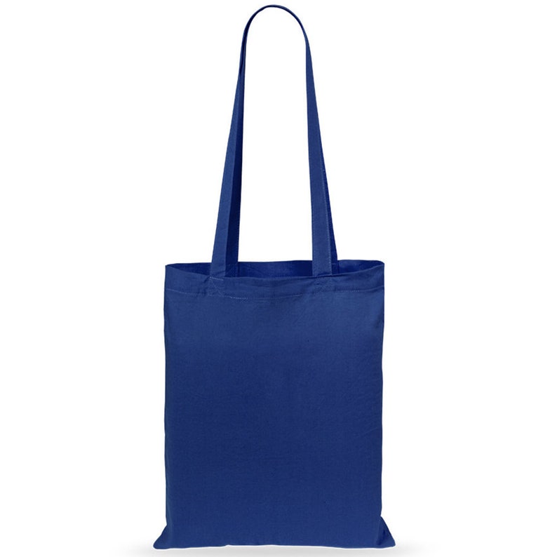 Plain Coloured Cotton Shopping Tote Shoulder Bags Available in 14 Colours, 4OZ Cotton Decorating, Screen Printing, HTV Heat Transfer Vinyl Navy Blue