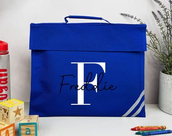 Mochila personalizada con nombre e inicial, mochila escolar unisex para niños, mochila de guardería y primaria, mochila musical con nombre para niños.