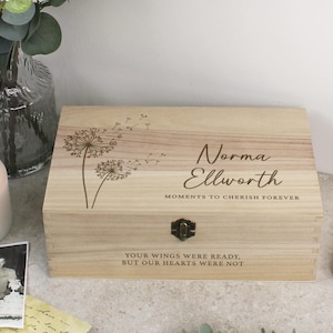 Wooden Memorial Box, Personalised Remembrance Box, Bereavement Sympathy Gift, Wooden Memory Box, In Loving Memory Storage Trinket in 6 Sizes
