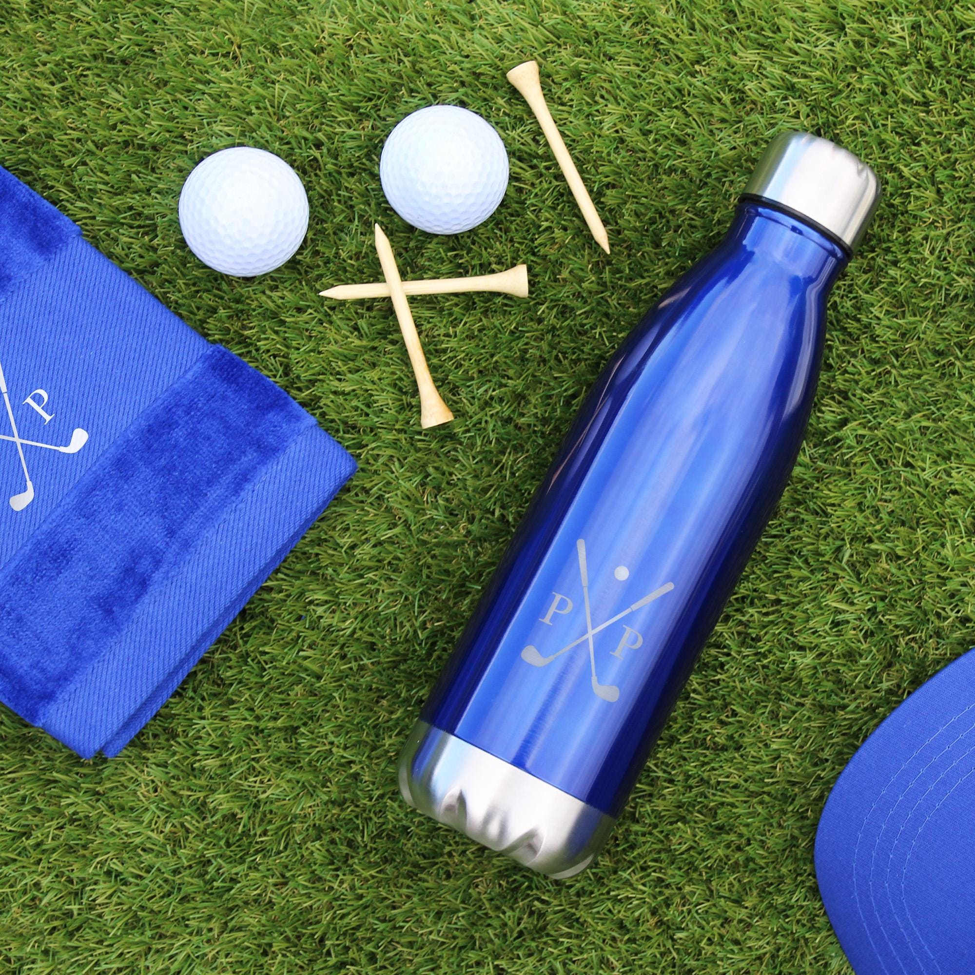 Golf Water Bottle with Personalised Golf Players Initials, Insulated Golf Flask, Golf Tournament Prize, Golf Club Gifts, Golf Member Gift,
