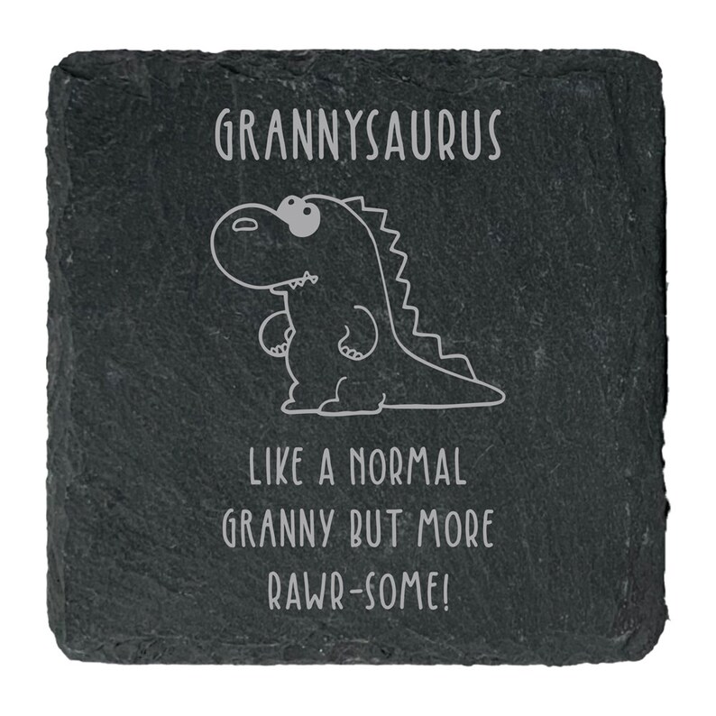 Cute Gift for Grandma Nannysaurus Grannysaurus Grandmother Granny Dinosaur Coaster Square Slate Funny Gift Nana Mothers Day Gift