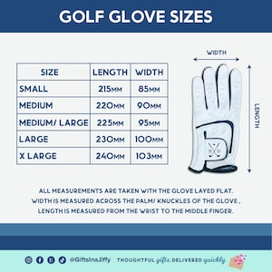 Personalisierter Herren-Golfhandschuh aus Leder mit Initialen, monogrammiertes Golfzubehör, Linkshänder-Golfhandschuh, 5 Größen (S-XL), Golfgeschenk für ihn Bild 3