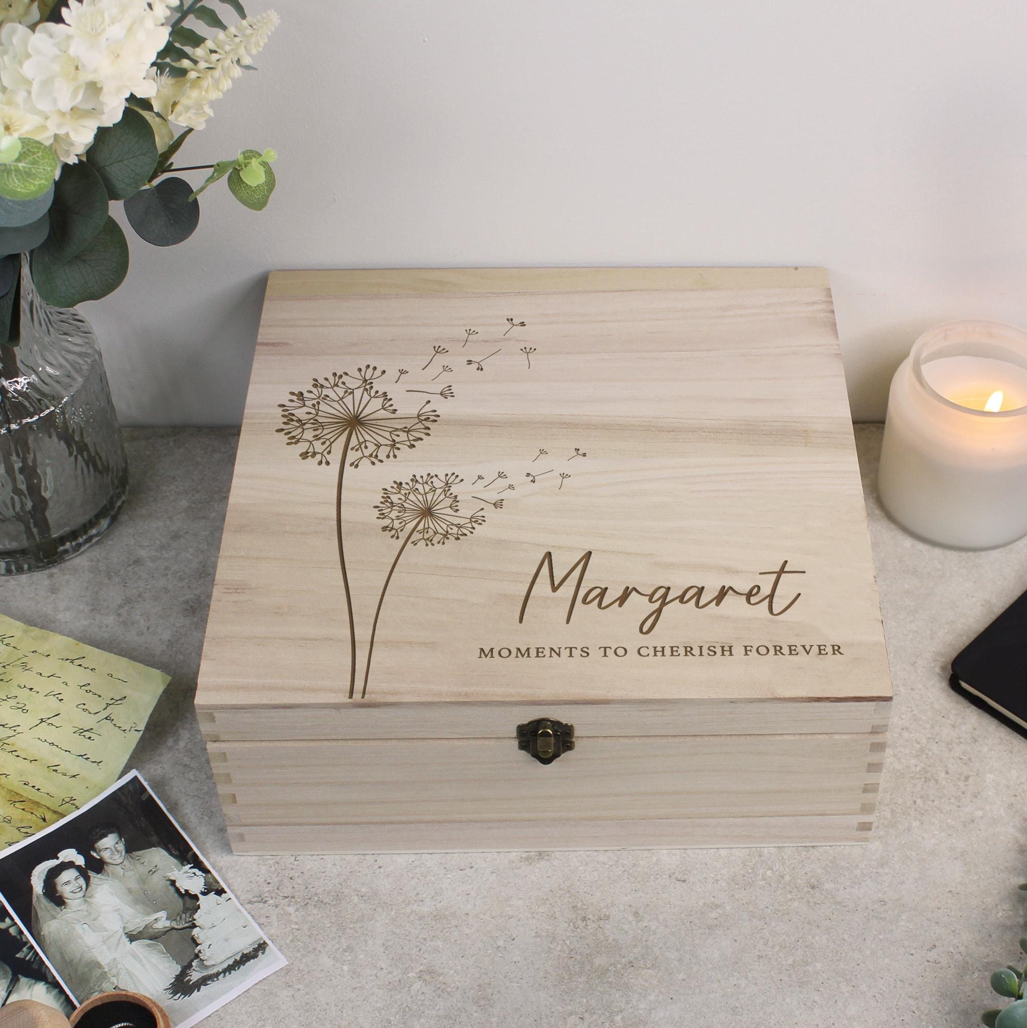 Wooden Memorial Box, Personalised Remembrance Box, Bereavement Sympathy ...