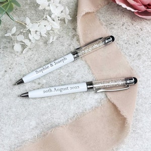 Personalised Wedding Guest Book Pen, Custom Engraved Signing Pen with Box, Elegant Marriage Certificate Pen, Bride and Groom Keepsake Gift