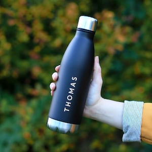 Personalised Drinking Bottle with Name, 500ml Insulated Water Bottle 24 Hours Cold & 12 Hours Hot for Sports and Gym, Christmas Gift