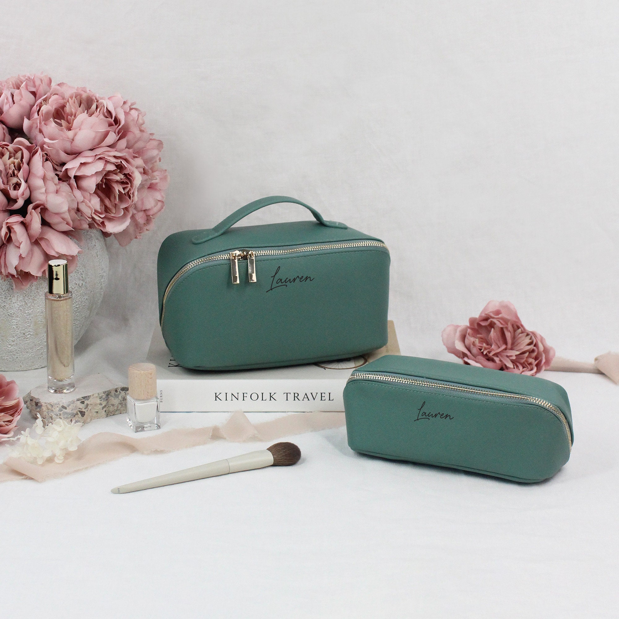 Bridesmaid Make Up Bag, Named Accessory Case, Personalised PU Leather Cosmetic Bag, Maid of Honour Gift, Travel Case, Valentines Day Gift