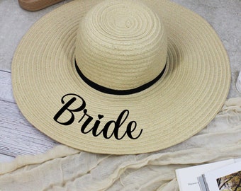 Bride To Be Hat Wedding Role Sun Hat, Personalised Floppy Beach Hat, Bride Hen Party Abroad, Bachelorette Party Hats, Honeymoon Holiday Hat