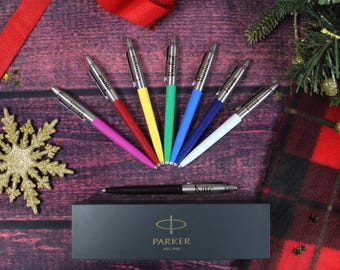 Personalised Parker Pen | Retirement Gift | Luxury Gift Boxed Pen | Custom Name Pen | Gift for Employee | | Custom Parker Pen Black Blue Ink