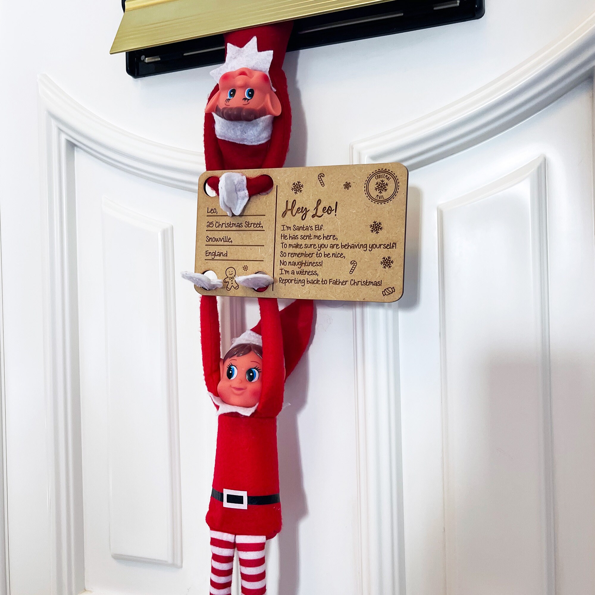 Elf Arrival Postcard Wooden Christmas Card Personalised - Etsy UK