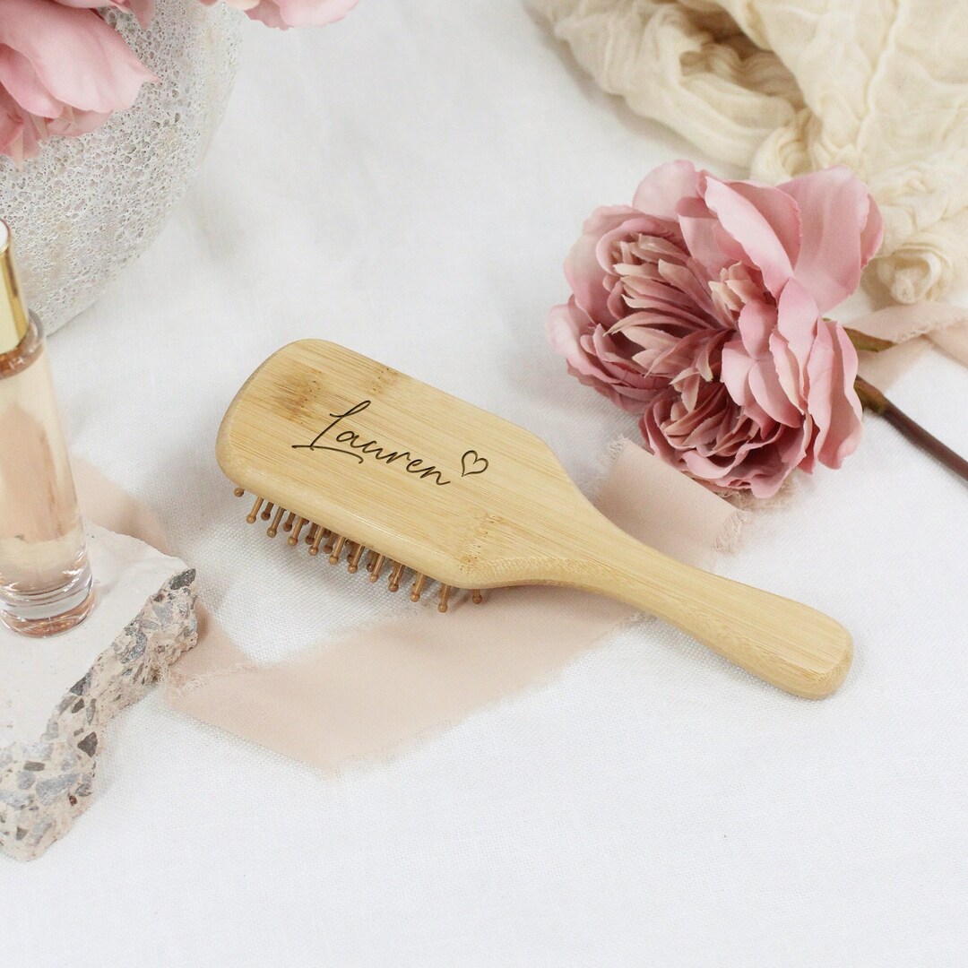 Personalised Hair Brush Name & Heart Wooden Paddle Hairbrush Eco Hair — free download