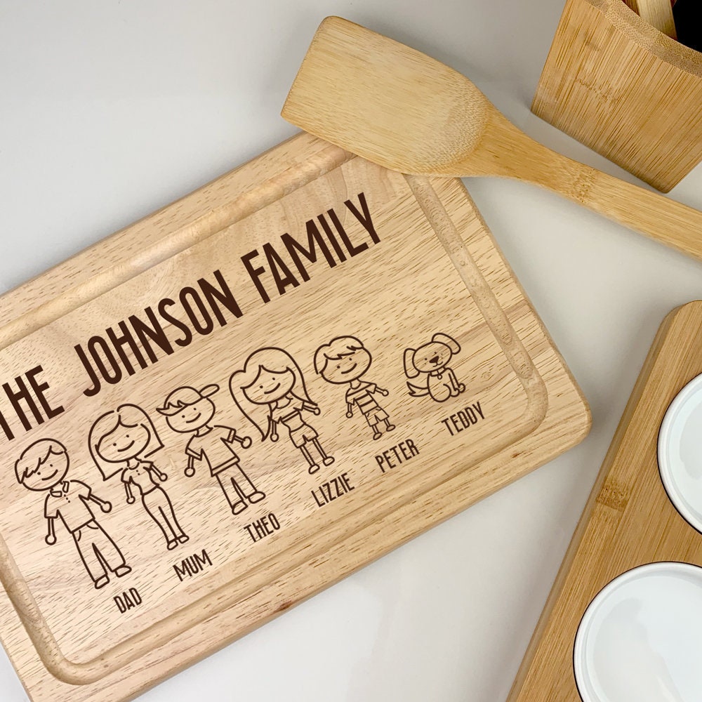 Cheese Chopping Board Personalised Wooden Cartoon Stick Etsy