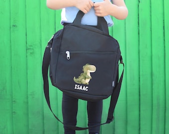 Dinosaur Lunch Bag, Personalised Childrens Lunch Bag, Kids Back To School Lunch Bag, Boys Insulated Cooler Bag, Nursery, Primary School Gift