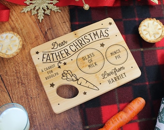 Personalised Christmas Eve Santa Plate, Dear Father Christmas