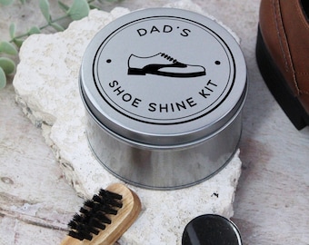 Papas Schuhputzset, Schuhpflege-Reinigungsset Personalisiertes Boot Polish Kit, Vatertagsgeschenk für Papa Opa, Papas Schuhreinigungsbürsten-Set