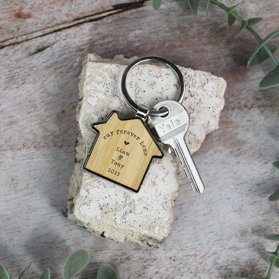 Our Forever Home, Personalised Set of Housewarming Key Chain