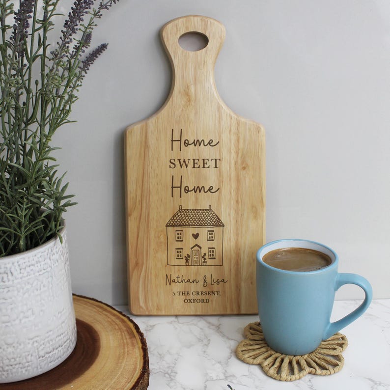 Home Sweet Home Chopping Board, Wooden Family Name, Moving House, New
