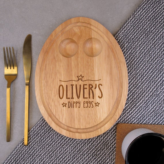 Personalisierbares Eierbecherbrett Aus Holz – Dschungeltier-Design, Für Ostern Oder Tägliches Frühstück