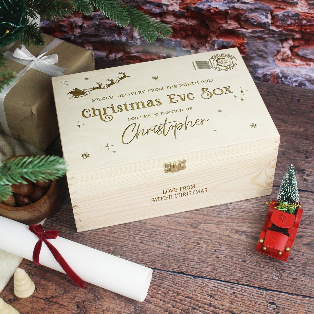 Personalised Luxury Christmas Eve Box, Large Magical Xmas Eve Gift