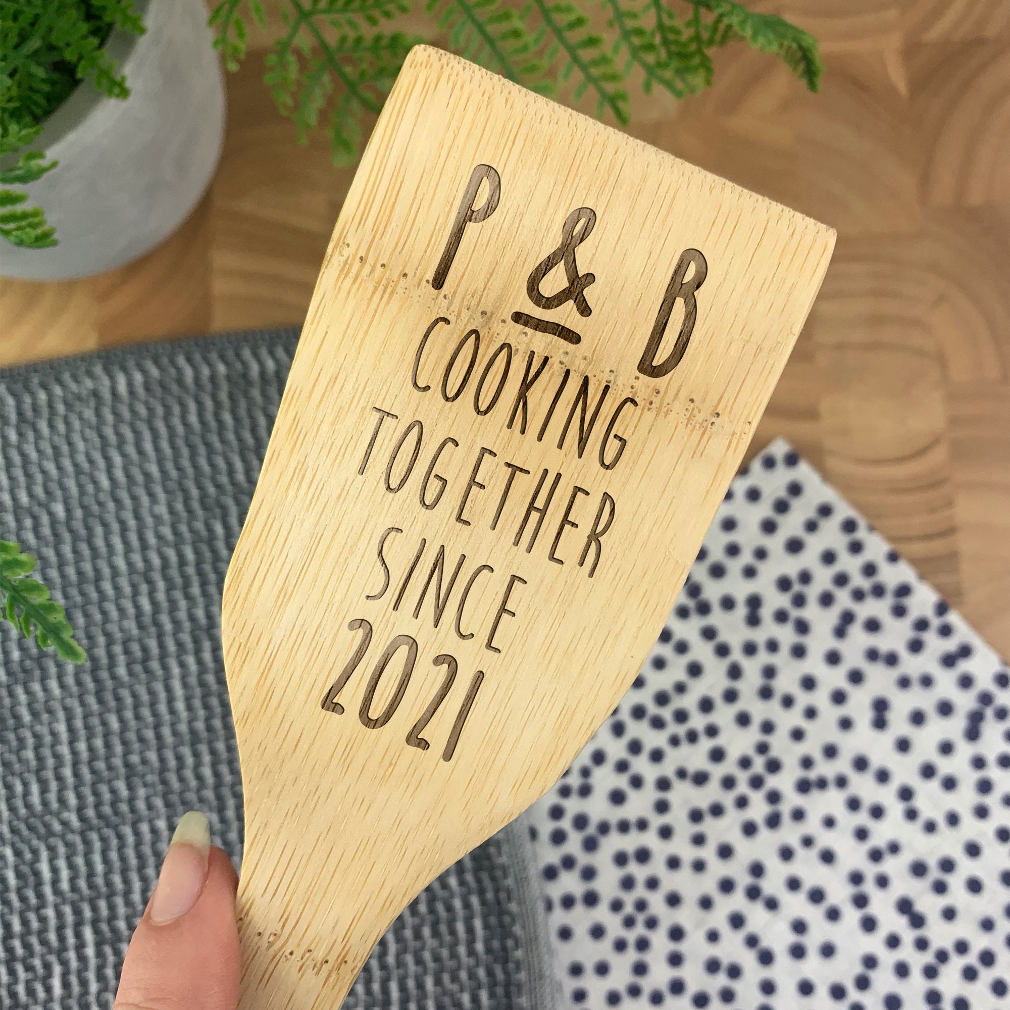 Couple Gifts 2 x Personalised Cooking Together Since Wooden Etsy