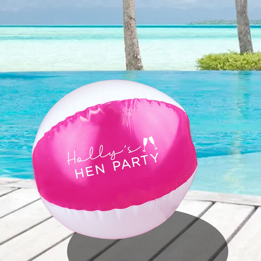 Hen Do Inflatables Personalised Pink Beach Ball, Hen Party, Bridal Party Favours for Hen ...