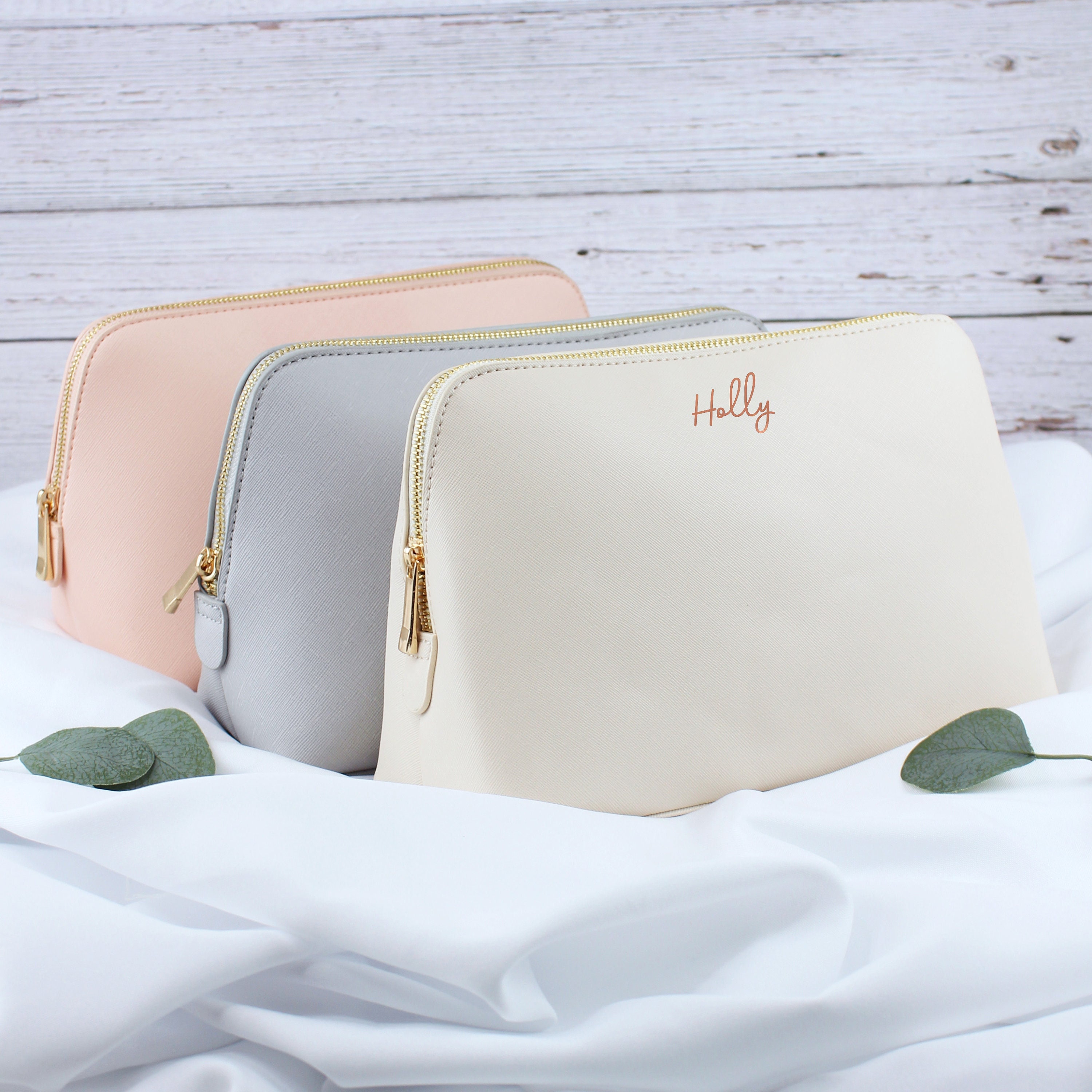 Personalised Makeup Bag PU Leather Toiletry Bag Bridesmaid Bag Cosmetic Bag Pouch Bridesmaids Proposal Bridal Monogram Accessory Bag Etsy