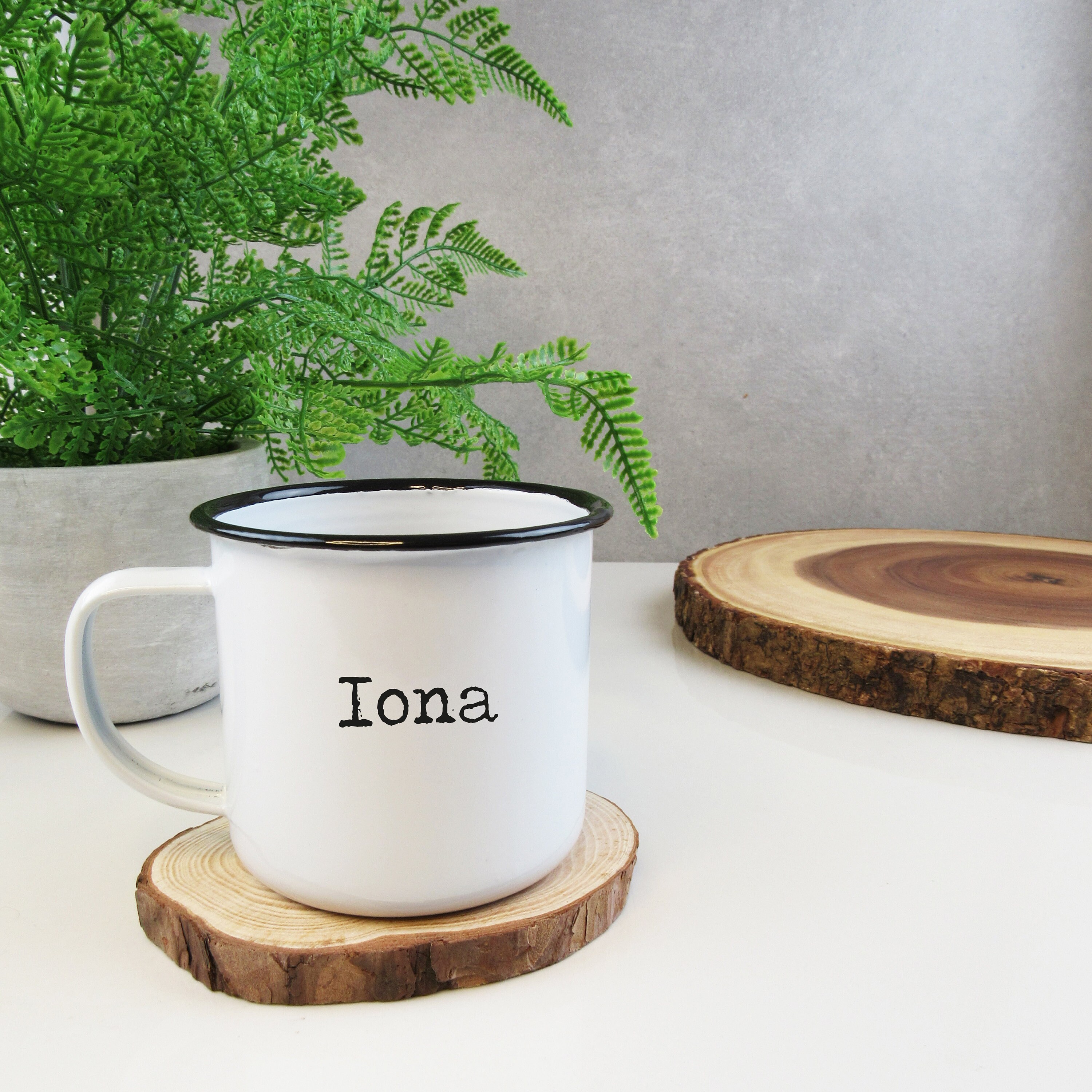 Personalised Name Enamel Tin Mug White Metal Tea Coffee Cup | Etsy