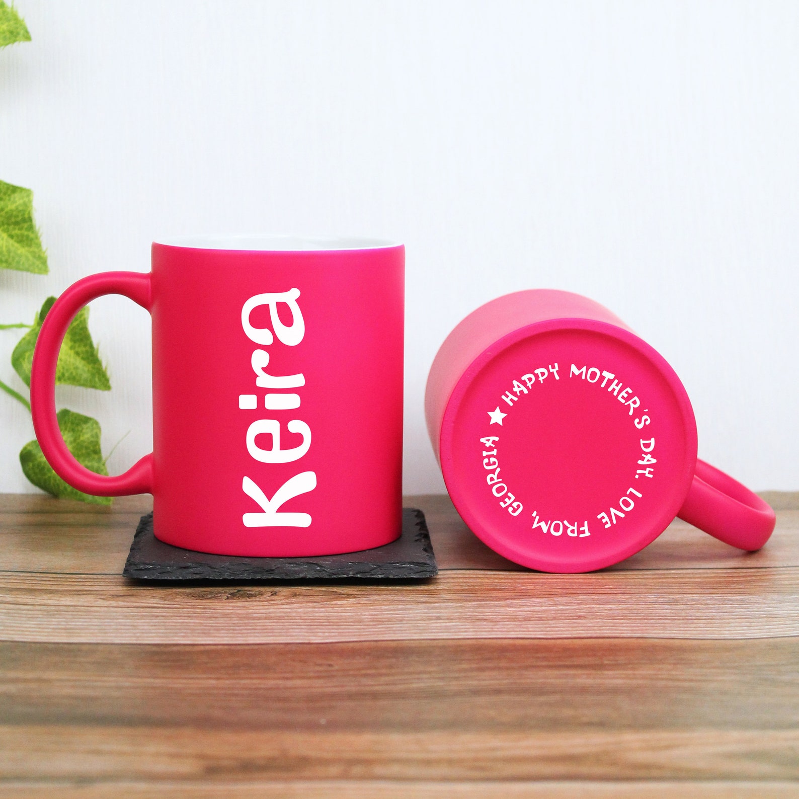 Personalised Neon Mug - Ceramic Mug Fluorescent 310ml Tea Cup - Matt ...