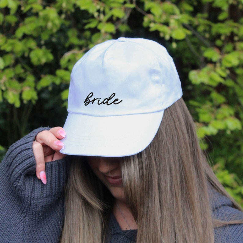 Black & White Team Bride Hat, Hen Party Favour, Gift for Bridesmaid, Maid of Honour, Hen Do Abroad, White Bride to Be Cap, Team Bride Favour