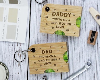 Spirit Level Keyring Bottle Opener for Dad Personalised DIY Multi Tool Father’s Day Gift, You’re On A Whole Other Level, Daddy Father's Day