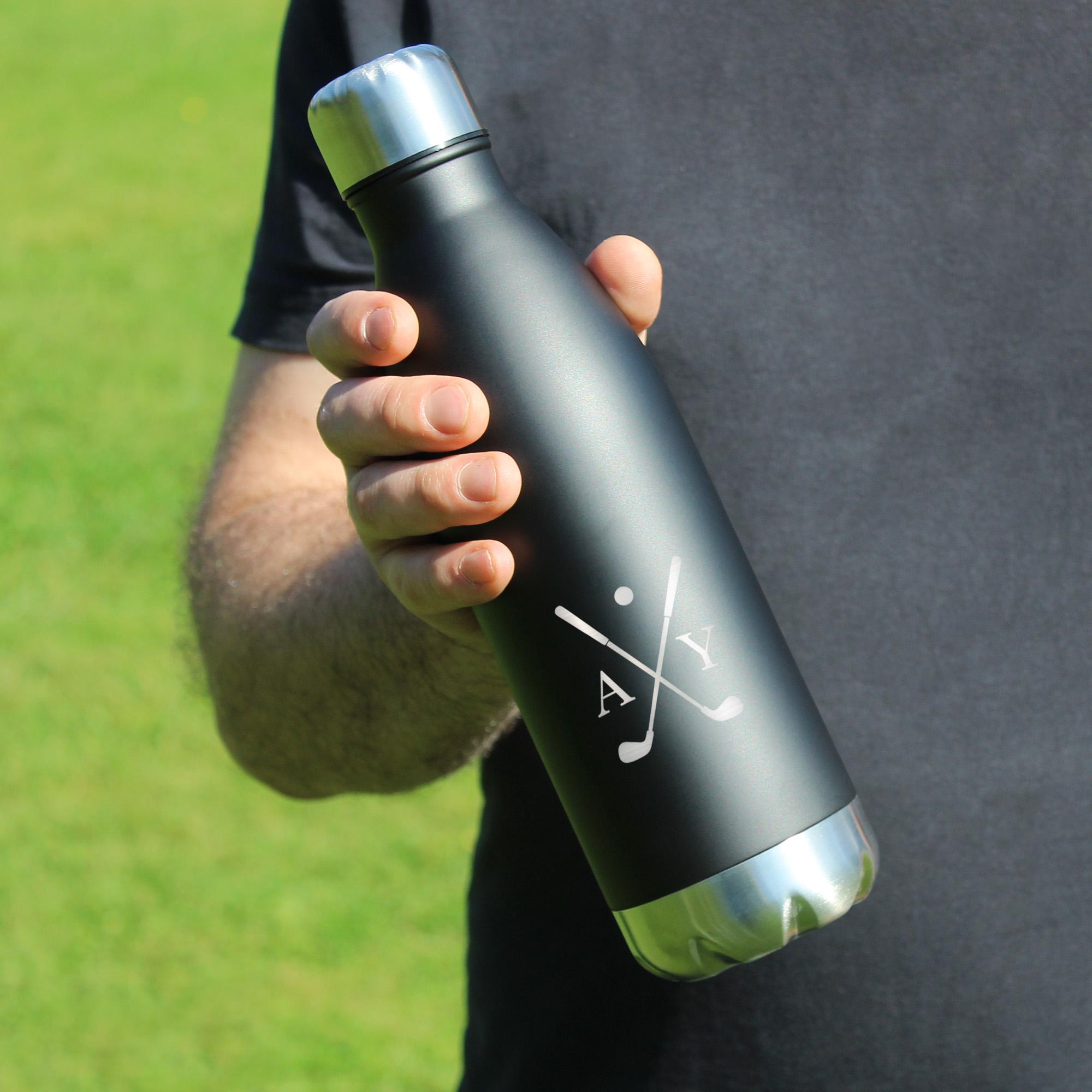 Golf Water Bottle with Personalised Golf Players Initials, Insulated Golf Flask, Golf Tournament Prize, Golf Club Gifts, Golf Member Gift,