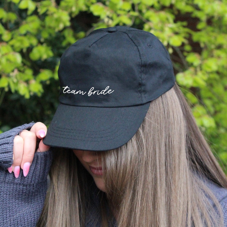Black & White Team Bride Hat, Hen Party Favour, Gift for Bridesmaid, Maid of Honour, Hen Do Abroad, White Bride to Be Cap, Team Bride Favour