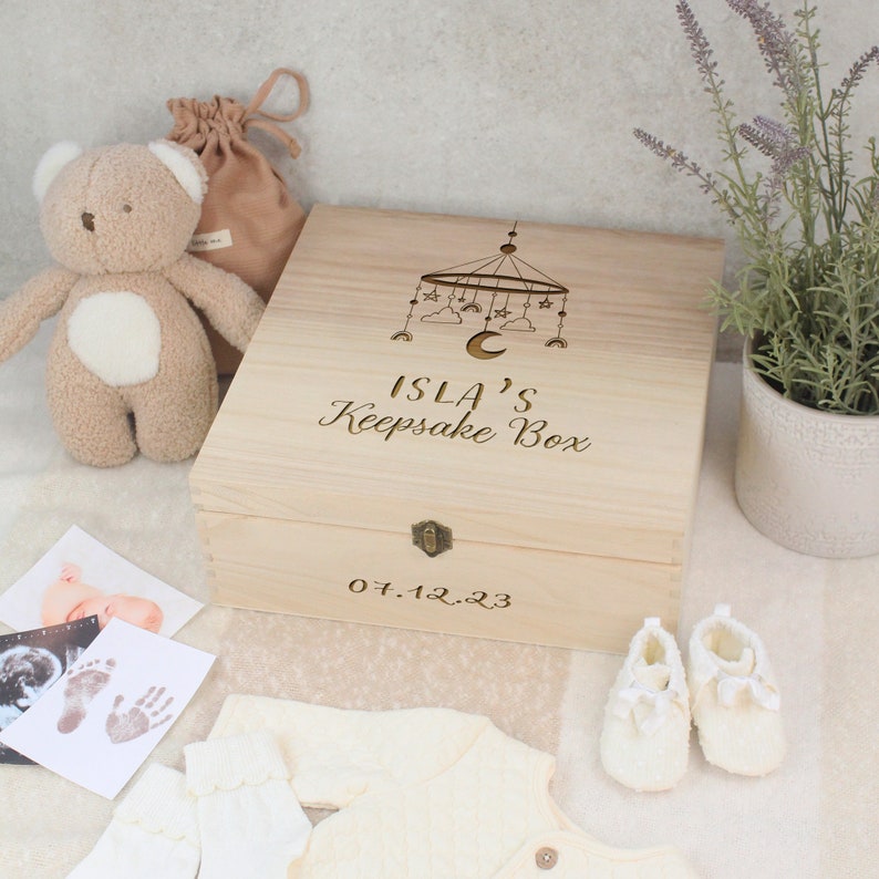 Personalised New Baby Wooden Keepsake Boxes, New Born Baby, Luxury Baby Shower Gift, Unique Baby Gift, New Parents Gift, Special Memory Box