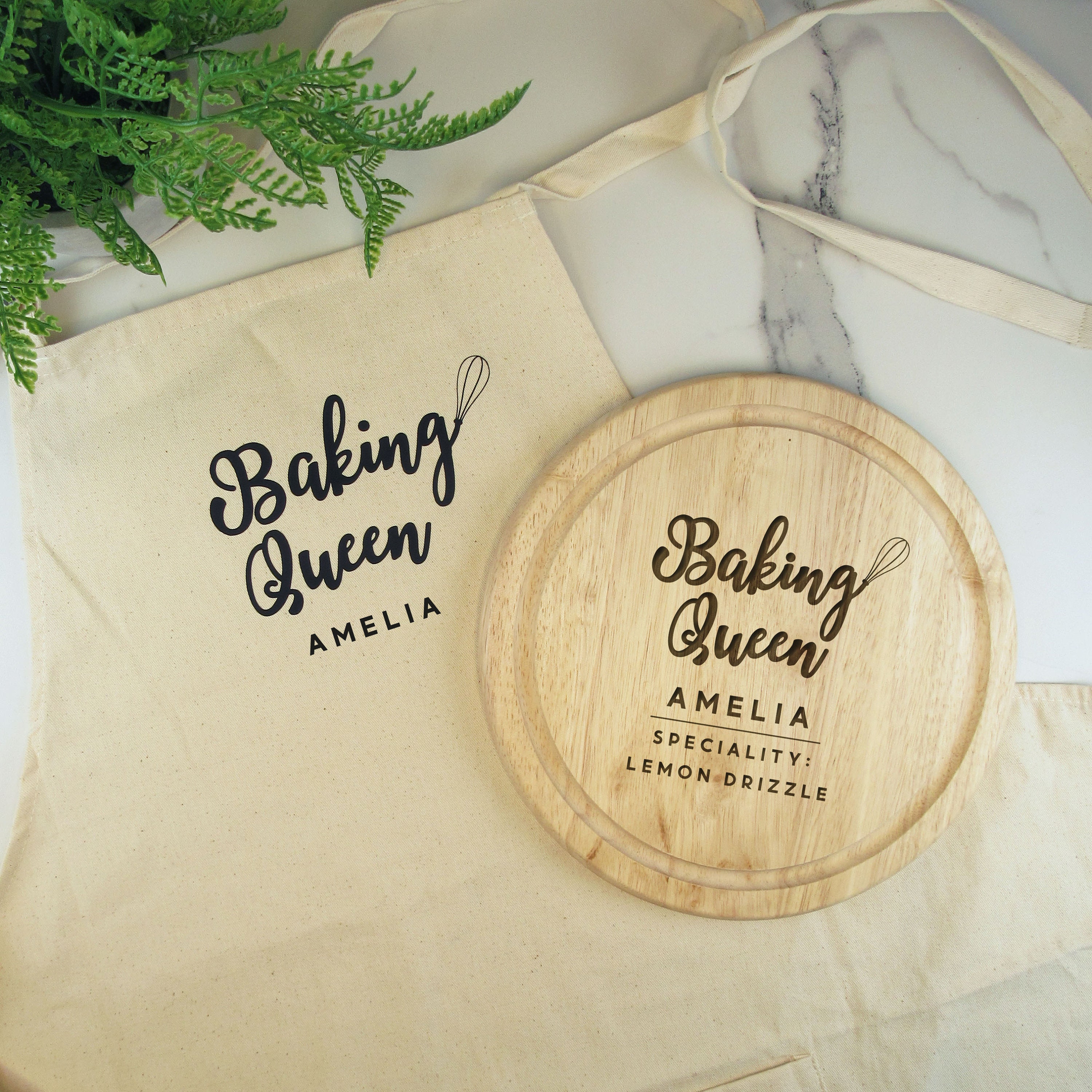 Personalised Baking Queen Set Wooden Cutting Board Cake Etsy UK