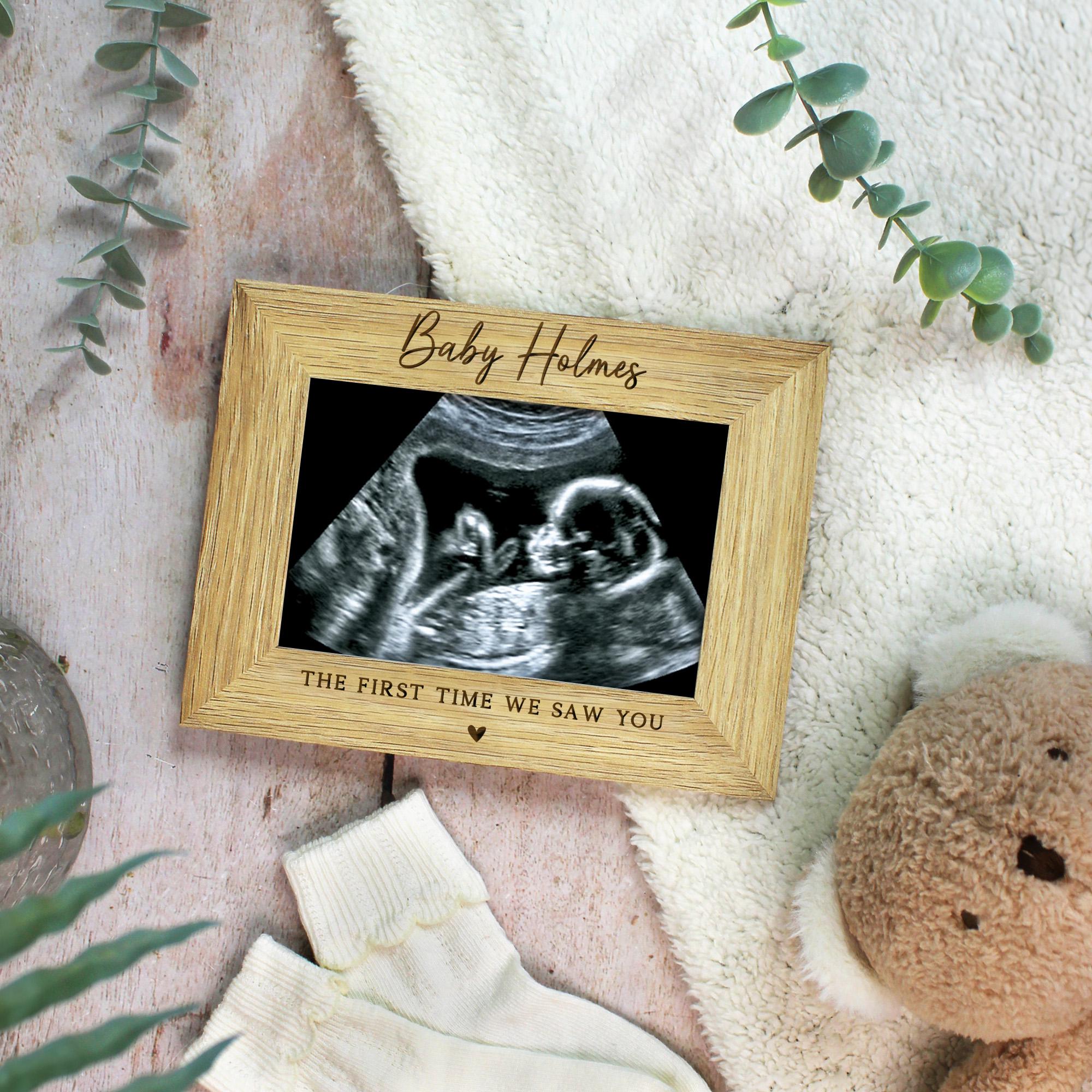Baby Scan Photo Frame, the First Time We Saw You, Engraved Baby Name ...