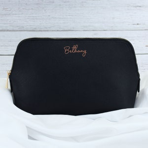 PU Leather Toiletry Bag, Personalised Makeup Bag, Girlfriend Valentines Day Bag, Cosmetic Bag Pouch, Gift for Her, Monogram Accessory Bag