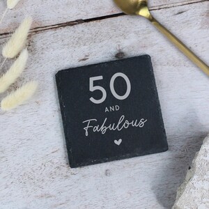 Pink Tote Bag, 50 & Fabulous Milestone Birthday Cotton Shoulder Bag, 50th Birthday Gift for Her, Sister, Mum, Friend, Auntie, Daughter