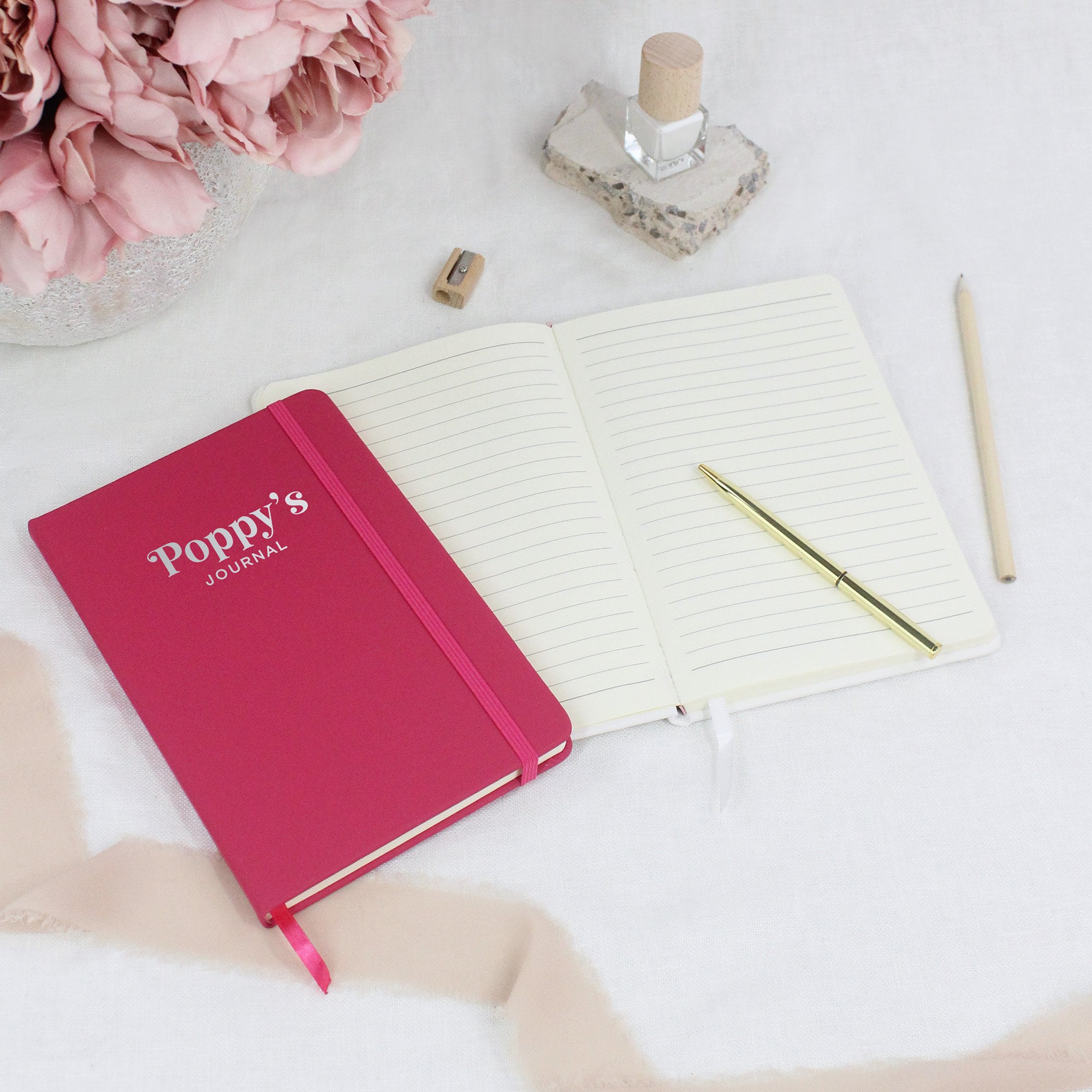 Personalised Journal Notebook, Soft Touch Hardback A5 Lined Journal Any Name, Travel Dream Journal, To Do List, 2024 Planner Stationery