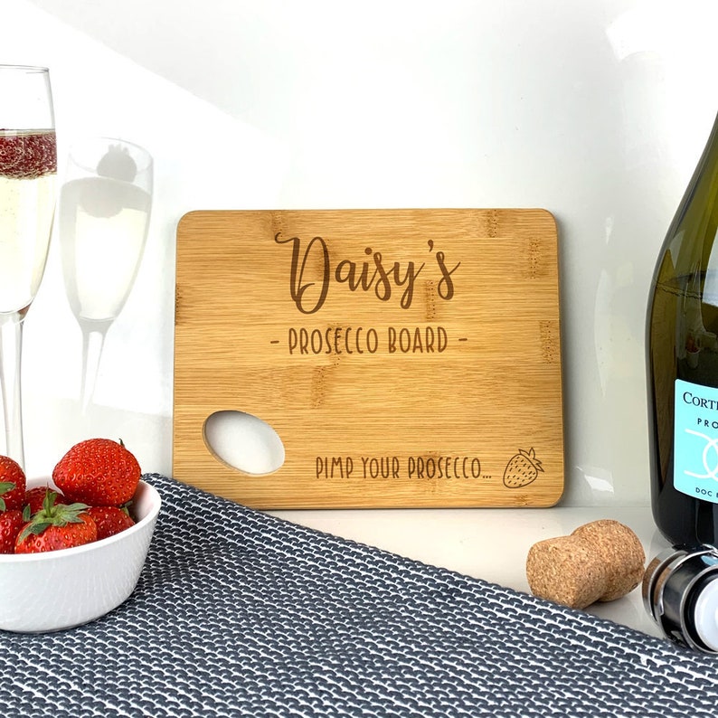 Personalised Prosecco Preparation Cutting Chopping Board, Prosecco Engraved Bamboo Wood, Fizz Preparation Station, Your Prosecco Bar Sign Prosecco Board