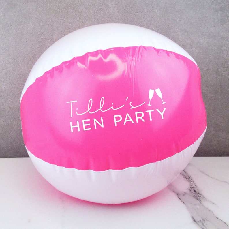 Personalised Pink Beach Ball Hen Party Bridal Party Favours Etsy UK
