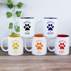 Personalised Cat or Dog Paw with Pet Name on a Custom Mug - Coffee Tea Cup Pawsome Dad / Mum / Name, Mother's Day / Father's Day Gift