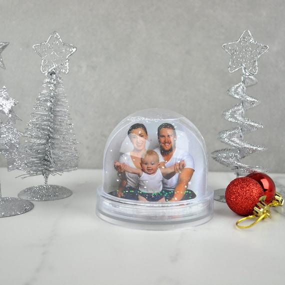 Personalised Snow Globe Glitter Photograph Frame, Family, New Baby, 2022  Photo Memories Christmas Gift, Newborn Gift, Grandparent Gift 