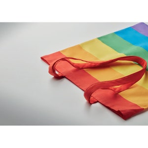 Rainbow Tote Bag, LGBT Pride Flag Shopping Shoulder Bags, 100% Cotton, Gay Lesbian Bi Trans Festival Merch, Non-Binary, Gay Pride Parade image 2