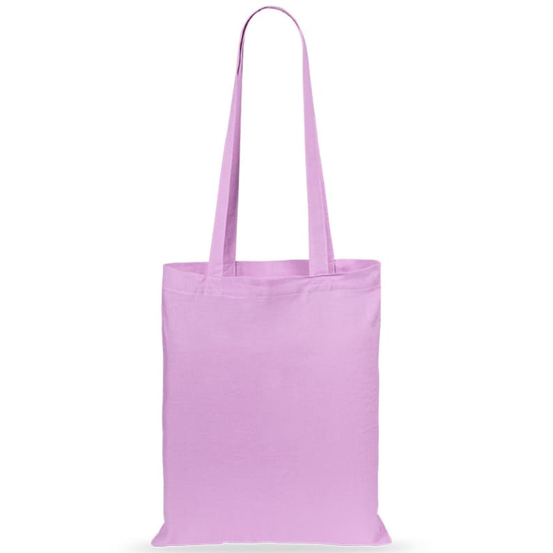 Plain Coloured Cotton Shopping Tote Shoulder Bags Available in 14 Colours, 4OZ Cotton Decorating, Screen Printing, HTV Heat Transfer Vinyl Light Pink
