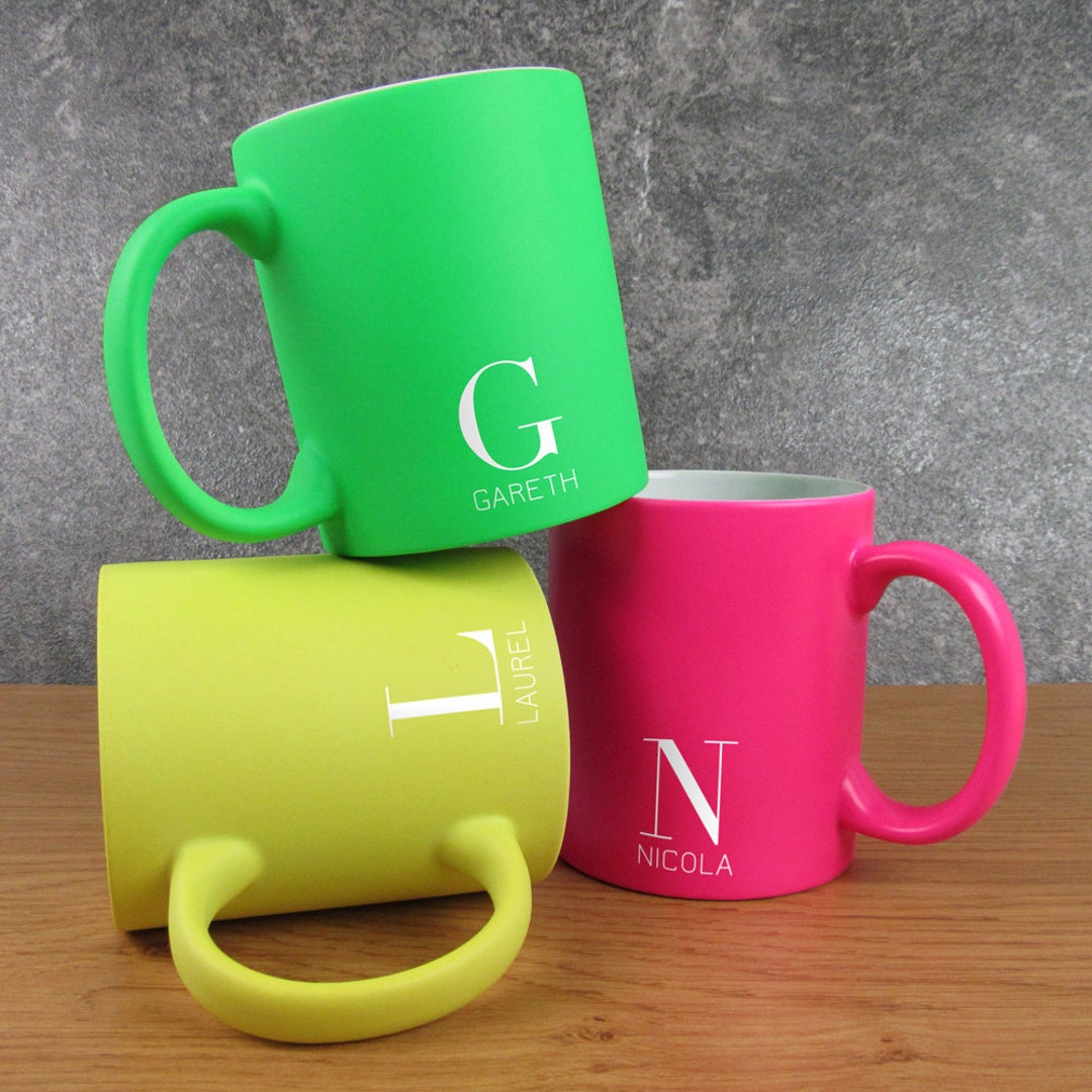Personalised Initial Mug Custom Name Coffee Mug Ceramic Etsy