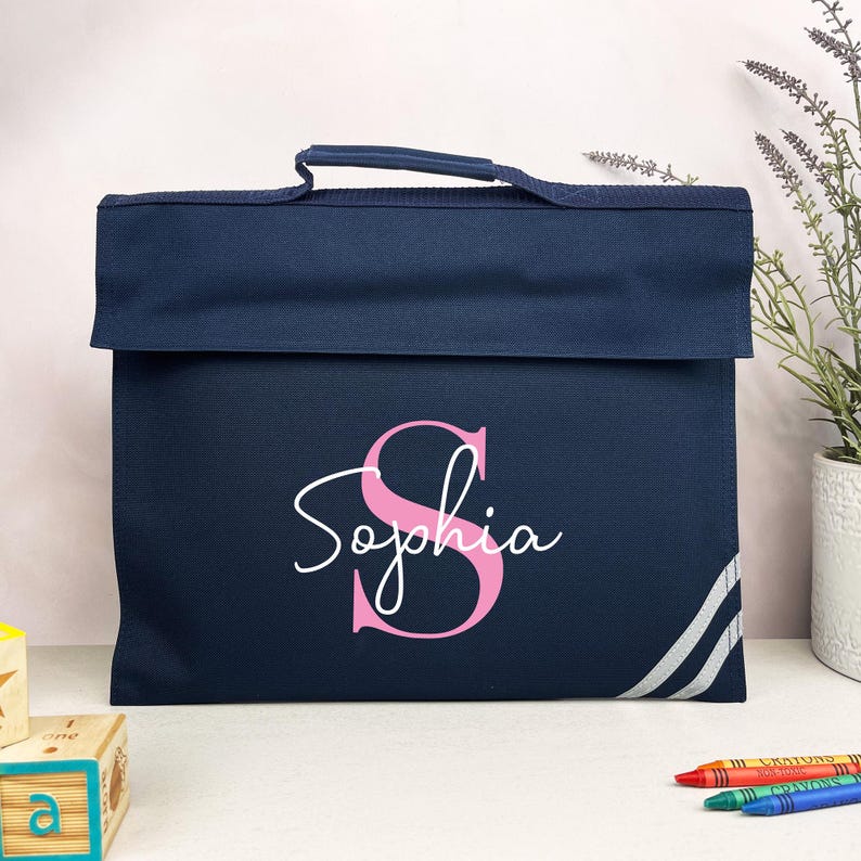 School Book Bag | Back to School | Personalised Bookbag | Girls | Boys | School Bag with Name | Choice of Colours | Primary School | Nursery