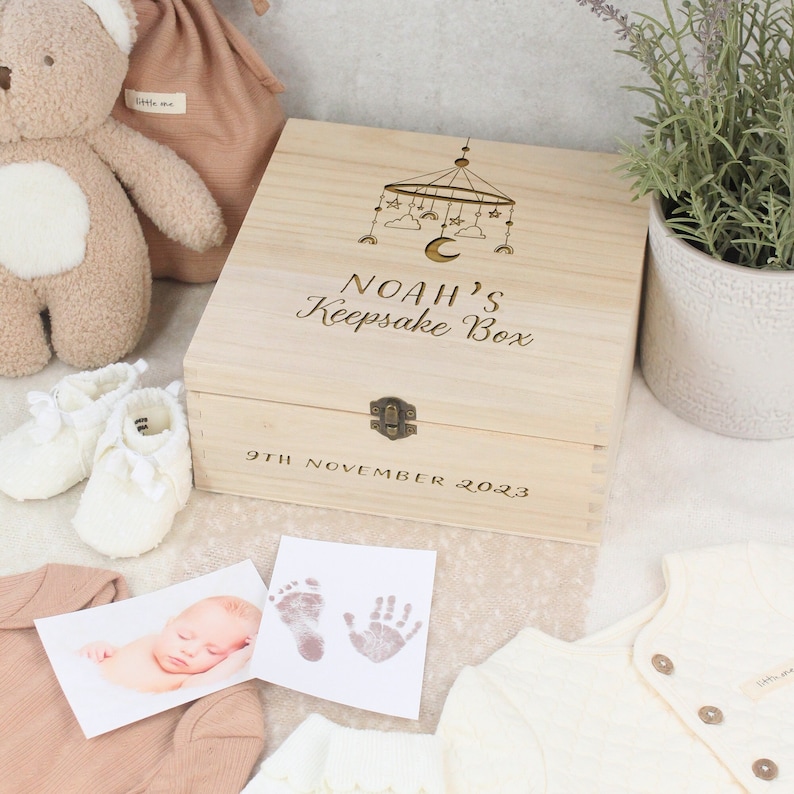 Personalised New Baby Wooden Keepsake Boxes, New Born Baby, Luxury Baby Shower Gift, Unique Baby Gift, New Parents Gift, Special Memory Box