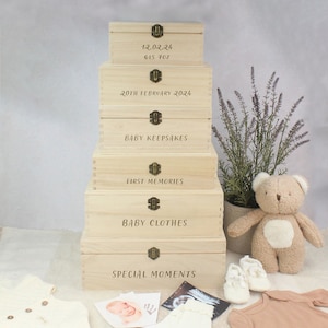 Personalised New Baby Wooden Keepsake Boxes, New Born Baby, Luxury Baby Shower Gift, Unique Baby Gift, New Parents Gift, Special Memory Box